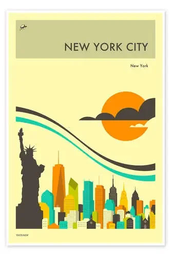 NEW YORK CITY TRAVEL POSTER de Jazzberry Blue