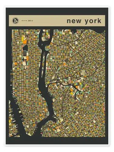 NEW YORK MAP de Jazzberry Blue