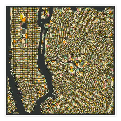 New York Map de Jazzberry Blue