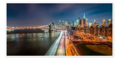 New York Panorama Night Skyline de Sascha Kilmer