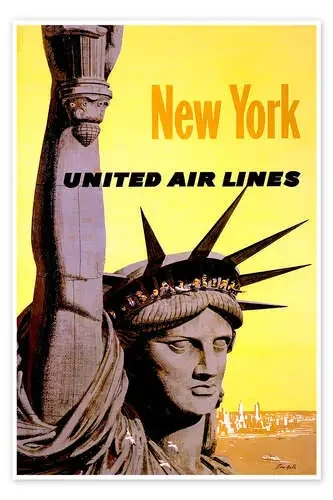 New York United Air Lines de Vintage Travel Collection