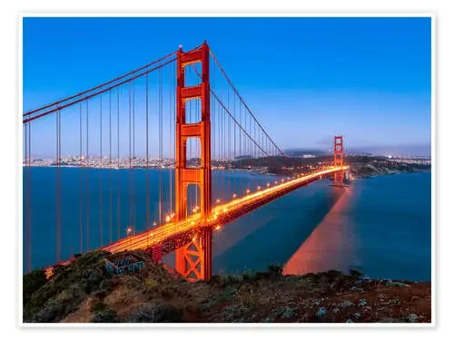 Night shot of the Golden Gate Bridge in San Francisco California, USA de Jan Christopher Becke