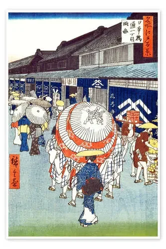 Nihonbashi Tori I-chome Ryakuzu de Utagawa Hiroshige Master Collection