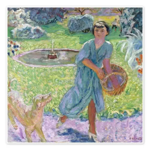 Niña juega con un perro de Pierre Bonnard Master Collection