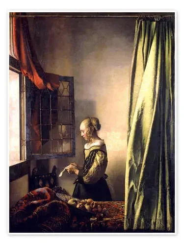 Niña leyendo una carta en la ventana abierta de Jan Vermeer akg-images