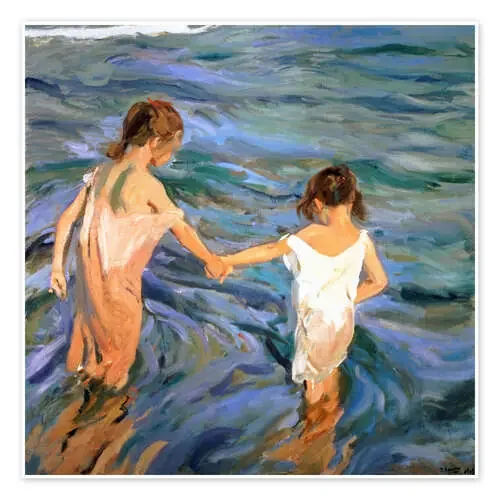 Niñas en el mar de Joaquín Sorolla y Bastida Bridgeman Images
