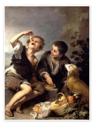 Niños comiendo de una tartera de Bartolomé Esteban Murillo Master Collection