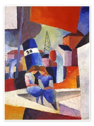 Niños en la pared del puerto, Duisburg de August Macke ARTOTHEK