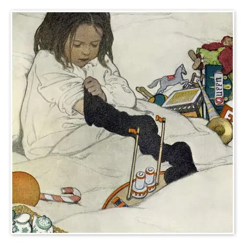 Opening the Christmas Stocking, 1902 de Jessie Willcox Smith Bridgeman Images