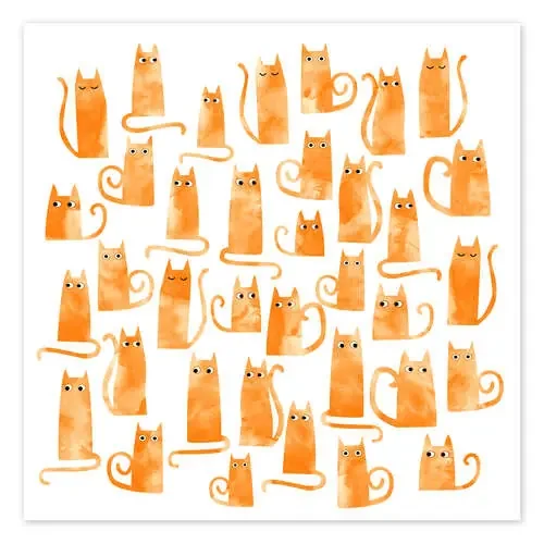 Orange Cats Watercolour de Nic Squirrell