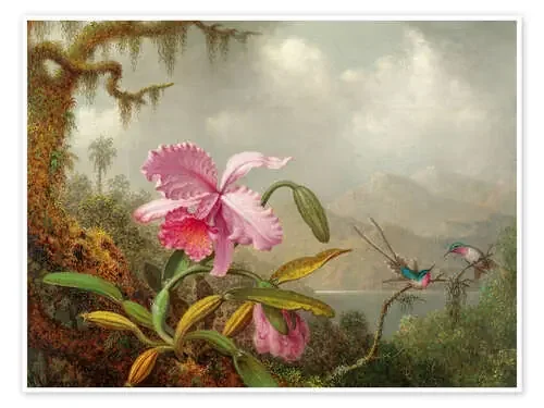 Orquídeas Cattleya y colibríes brasileños de Martin Johnson Heade Master Collection
