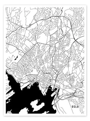 Oslo Norway Map de Main Street Maps
