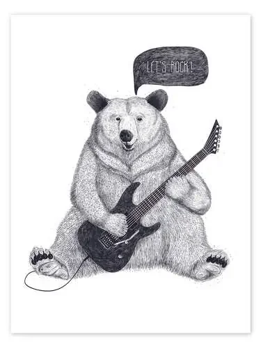 Oso mecedor con guitarra eléctrica. de Valeriya Korenkova