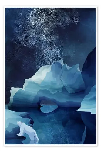 Oso polar en la noche de Goed Blauw