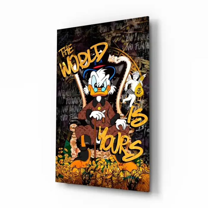 Owner of the World Urban Billionaire Glass Wall Art Designer Collection – 28.5 » X 18 «