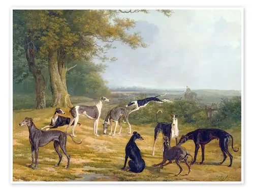 Paisaje con nueve galgos de Jacques Laurent Agasse Bridgeman Images