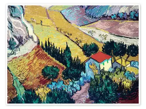 Paisaje con una casa y un arador de Vincent van Gogh Master Collection
