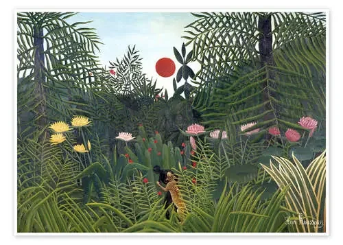 Paisaje de la selva con puesta de sol de Henri Rousseau ARTOTHEK