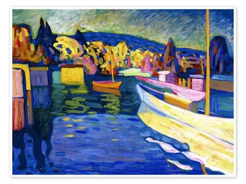 Paisaje de otoño con barcas de Wassily Kandinsky ARTOTHEK