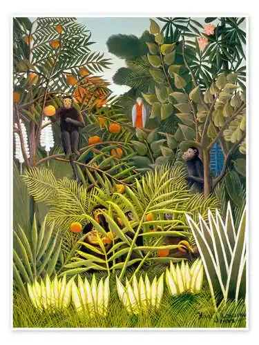 Paisaje exótico con monos y loros de Henri Rousseau akg-images