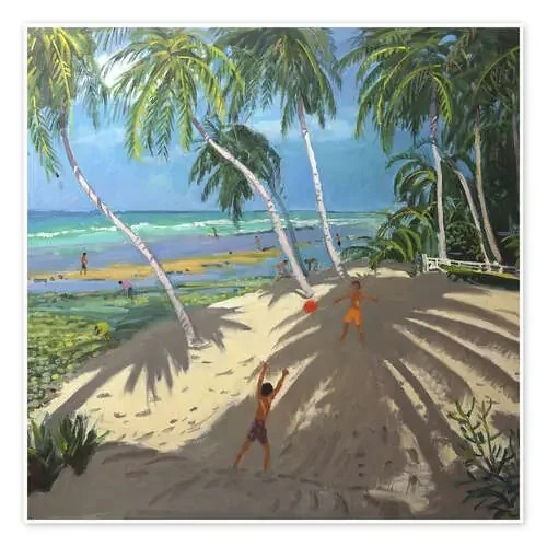 Palm trees, Clovelly beach, Barbados de Andrew Macara Bridgeman Images