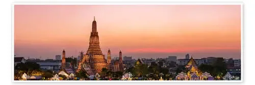 Panoramic of Wat Arun temple at sunset, Bangkok, Thailand de Matteo Colombo