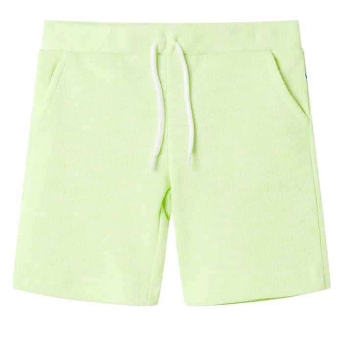 Pantalón corto infantil con cordón amarillo neón 128