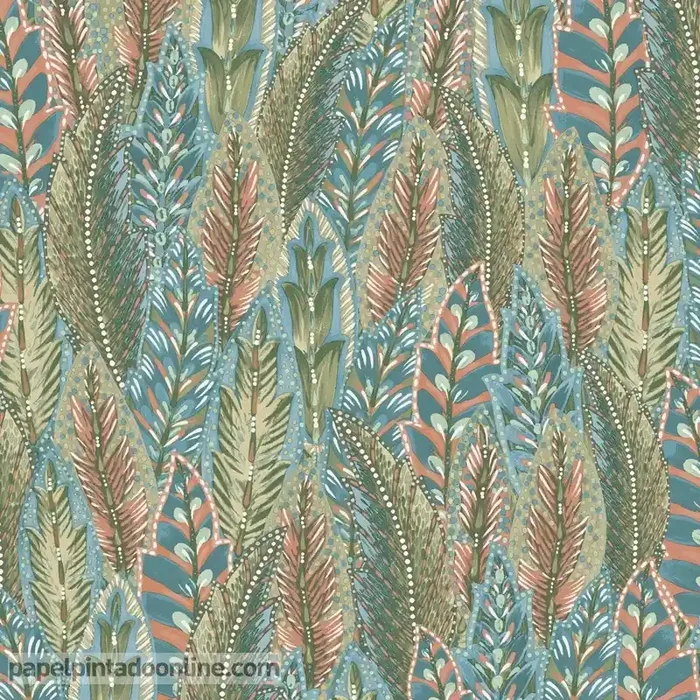 Papel pintado a metros Amherst Coral Blue ML91302