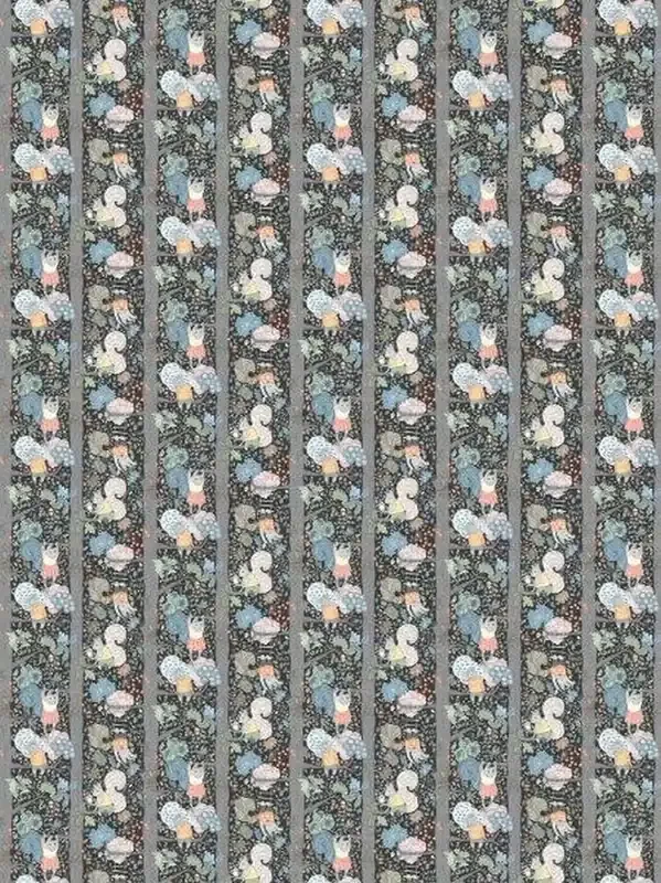 papel pintado bosque con animales del bosque azul agrisado de Borastapeter – 660771