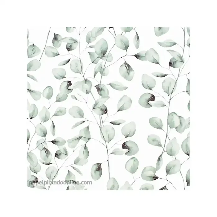 Papel pintado HOJAS VERDE ACUARELA 078