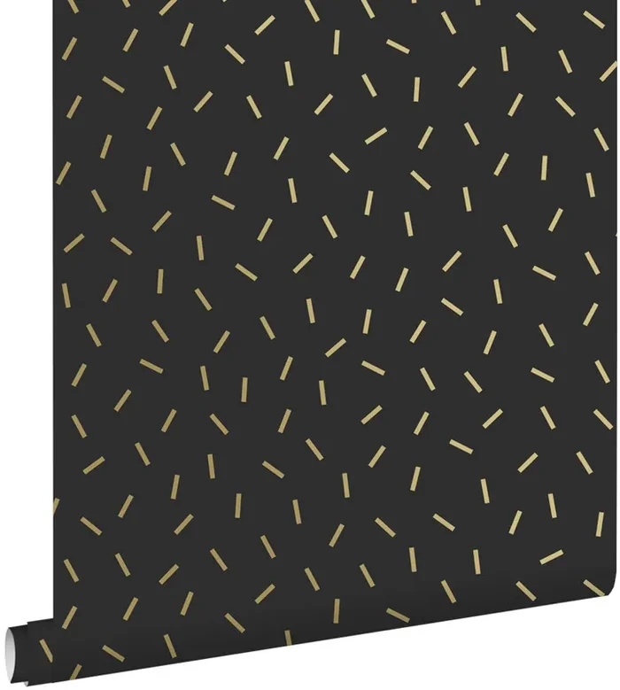papel pintado motivo gráfico negro y oro de ESTAhome – 139128