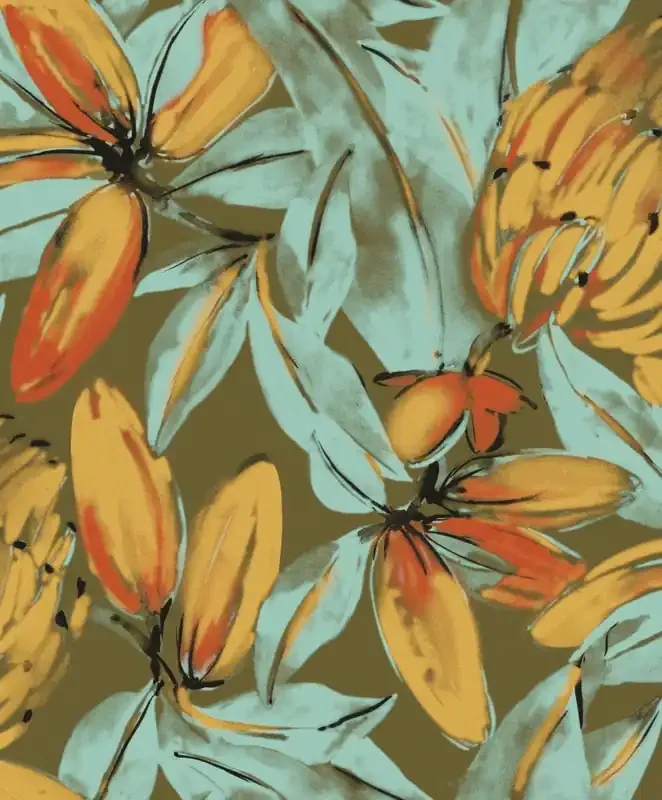 papel pintado naturaleza naranja de Masureel – 630573
