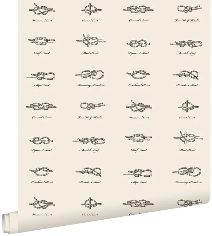 papel pintado nudos marrón y beige crema claro de ESTAhome – 136464