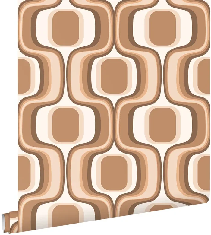 papel pintado ornamento retro marrón de ESTAhome – 131582