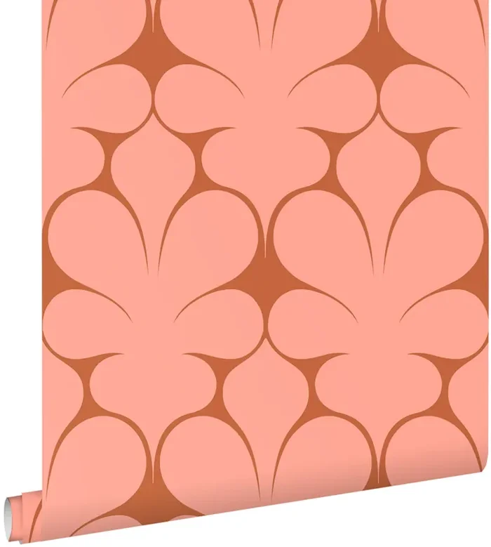 papel pintado ornamento retro rojo barro cocido de ESTAhome – 131561