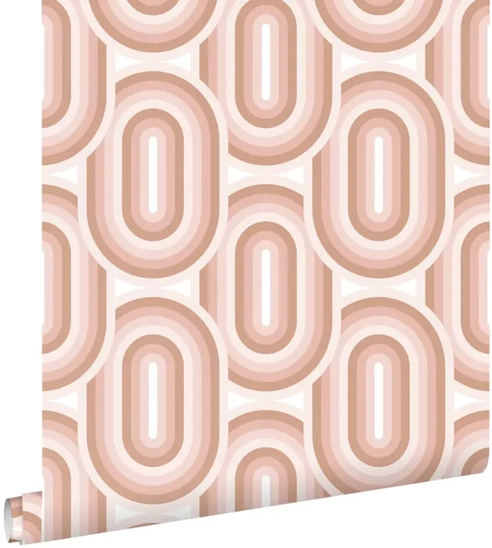 papel pintado ornamento retro rosa suave de ESTAhome – 130982