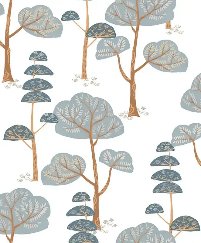 papel pintado paisaje boscoso azul de Masureel – 631850