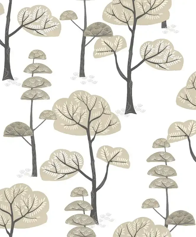 papel pintado paisaje boscoso beige de Masureel – 631852