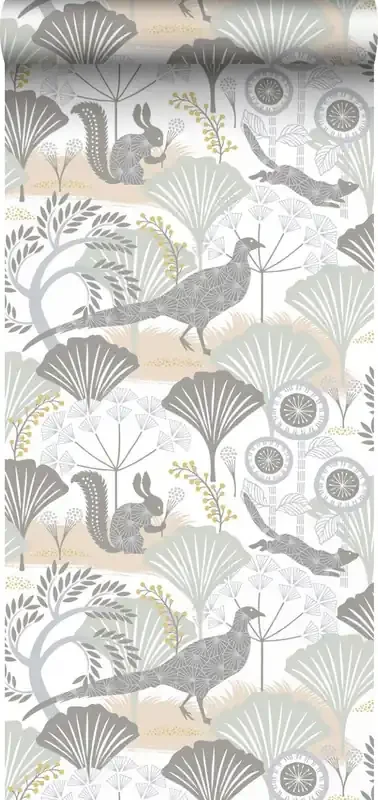 papel pintado paisaje boscoso gris de Borastapeter – 660794