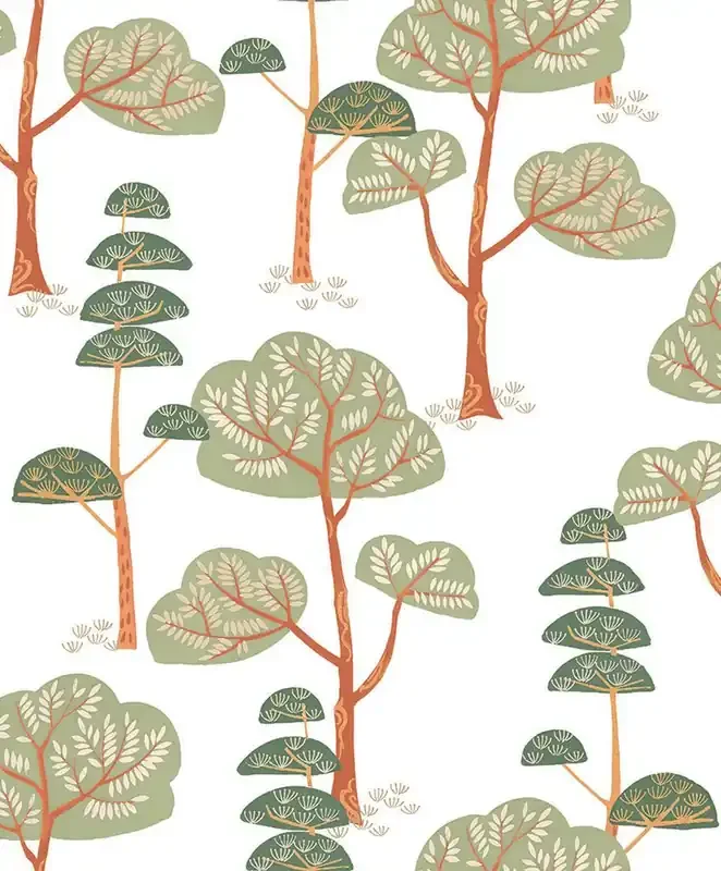 papel pintado paisaje boscoso verde de Masureel – 631854