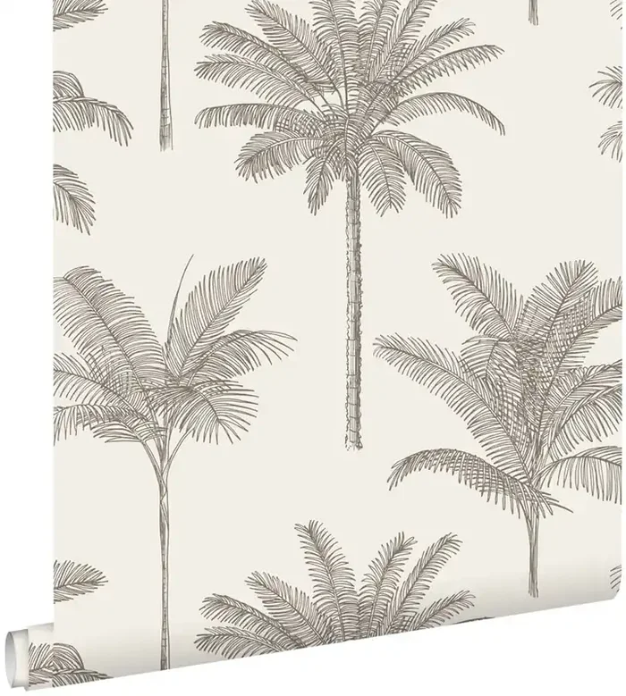 papel pintado palmeras beige claro de ESTAhome – 139163