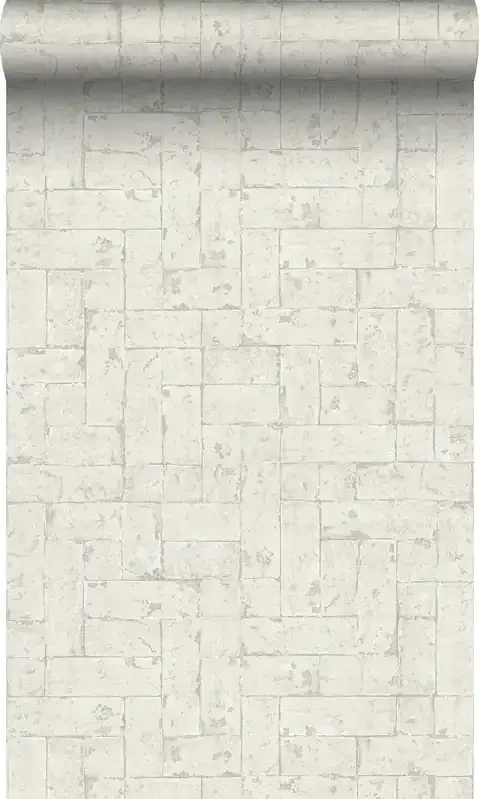 papel pintado pared de ladrillos beige claro de Origin Wallcoverings – 347568