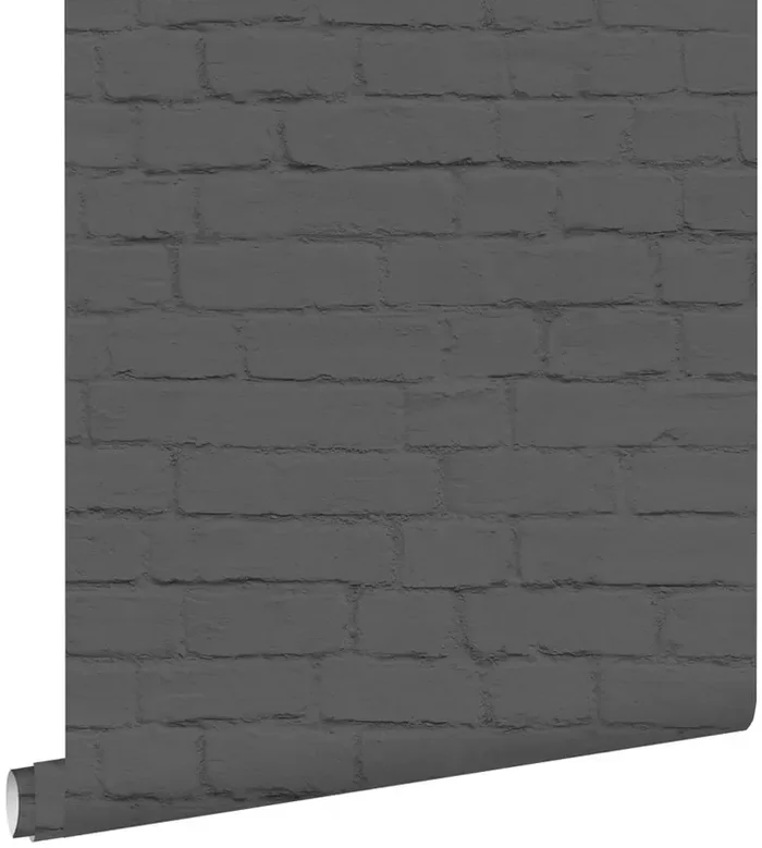 papel pintado pared de ladrillos negro de ESTAhome – 138535