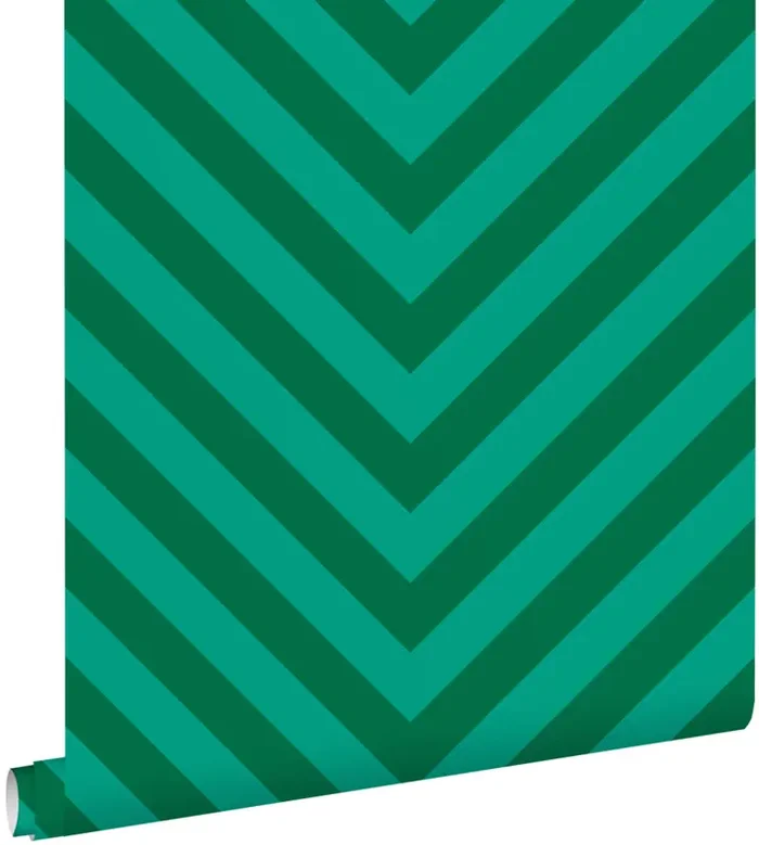 papel pintado patrón de chevrón verde de ESTAhome – 131404