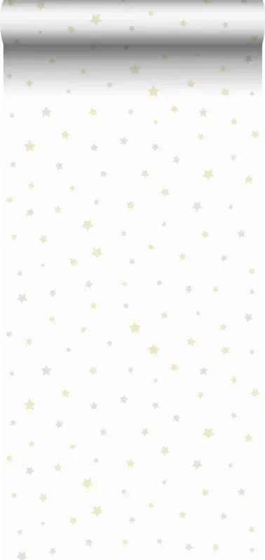 papel pintado pequeñas estrellas amarillo, beige y blanco de Sanders & Sanders – 640457