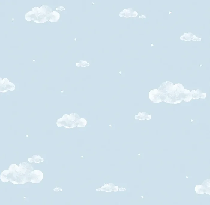 papel pintado pequeñas nubes azul y blanco de Sanders & Sanders – 640458
