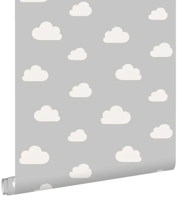 papel pintado pequeñas nubes gris de ESTAhome – 139560