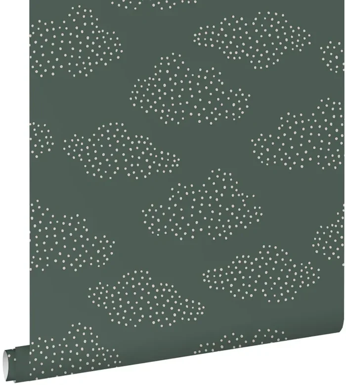 papel pintado pequeñas nubes verde mar de ESTAhome – 139981