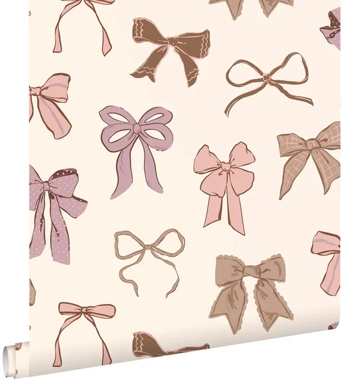 papel pintado pequeños arcos marrón, rosa y morado de ESTAhome – 131470