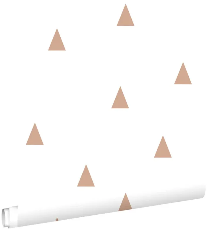 papel pintado pequeños triángulos gráficos blanco y rojo barro cocido clara de ESTAhome – 139351
